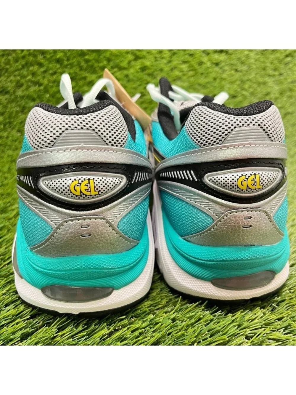 Asics GT-2160 Mens Size 12 Silver Teal Yellow Athletic Running Shoes Sneakers